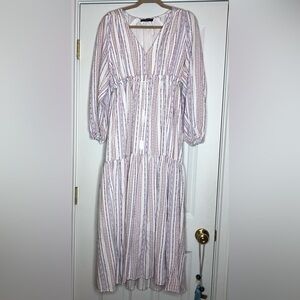 Few Moda Maxi Bohemian Dress White Multi print S